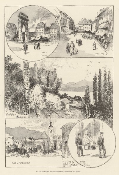 Aix-les-Bains y sus alrededores, visitados por la Reina de Herbert Railton